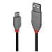 1m USB 2.0 Cable USB A Micro-USB B Maschio Maschio Nero, Grigio cavo USB - Foto miniatura 1
