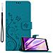 Custodia Compatibile Con Honor 7x In Blu Fiore - Coperchio Protettivo In Design Floreale Con Chiusura Magnetica, Funzione Stand E Slot Per Carte - Foto miniatura 1