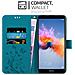 Custodia Compatibile Con Honor 7x In Blu Fiore - Coperchio Protettivo In Design Floreale Con Chiusura Magnetica, Funzione Stand E Slot Per Carte - Foto miniatura 3