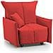 Divano Letto Almerinda, Divano Singolo, 100% Made In Italy, Poltrona Soggiorno Con Apertura A Carrello, In Tessuto Imbottito, Con Braccioli Standard, Cm 110x90h85, Rosso - Foto miniatura 2