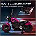 Moto Elettrica Per Bambini 18-36 Mesi Con Rotelle E Fanale, 76x42x57 Cm, Rosa E Nero - Foto miniatura 2