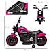 Moto Elettrica Per Bambini 18-36 Mesi Con Rotelle E Fanale, 76x42x57 Cm, Rosa E Nero - Foto miniatura 6