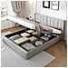 Letto Contenitore  160 X 200 Cm, Letto Idraulico, Con Illuminazione A Led, Con Vano Contenitore, Testiera Regolabile, Pu, Grigio - Foto miniatura 3