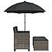 Divano Giardino 2Posti Ombrellone e Sgabelli Grigio Polyrattan - Foto miniatura 5