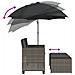 Divano Giardino 2Posti Ombrellone e Sgabelli Grigio Polyrattan - Foto miniatura 8