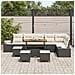 Set Divano da Giardino 10 Pezzi con Cuscini Polyrattan Nero,  Divano da Giardino a 2 Posti con Cuscini Polyrattan Nero,  Set da Pranzo da Giardino 4 Pezzi con Cuscini Polyrattan Nero - Foto miniatura 3
