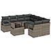 Set Divano Giardino 9 Pezzi con Cuscini Grigio Polyrattan,  Divano Giardino per Due Persone con Cuscini Grigio Polyrattan - Foto miniatura 1