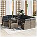 Set Divano Giardino 9 Pezzi con Cuscini Grigio Polyrattan,  Divano Giardino per Due Persone con Cuscini Grigio Polyrattan - Foto miniatura 2