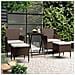 Set Bistrot Giardino 5 pz Polyrattan e Vetro Temperato Marrone - Foto miniatura 2
