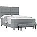 Letto con Rete a Molle e Panchina Grigio Chiaro 140x190 cm Tessuto - Foto miniatura 1