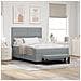 Letto con Rete a Molle e Panchina Grigio Chiaro 140x190 cm Tessuto - Foto miniatura 2