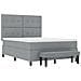 Letto con Rete a Molle e Panchina Grigio Chiaro 140x190 cm Tessuto - Foto miniatura 8