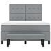 Letto con Rete a Molle e Panchina Grigio Chiaro 140x190 cm Tessuto - Foto miniatura 9