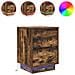 Comodini con Luci a LED 2 pz Rovere Fumo 38x34x50 cm - Foto miniatura 1