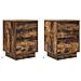 Comodini con Luci a LED 2 pz Rovere Fumo 38x34x50 cm - Foto miniatura 3