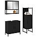 Set di mobili da bagno 3 pezzi in legno ingegnerizzato rovere nero - Foto miniatura 3