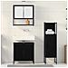 Set di mobili da bagno 3 pezzi in legno ingegnerizzato rovere nero - Foto miniatura 4