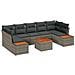 Set Divano da Giardino con cuscino 8 pcs Grigio Poly Rattan - Foto miniatura 1