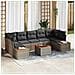 Set Divano da Giardino con cuscino 8 pcs Grigio Poly Rattan - Foto miniatura 2