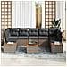 Set Divano da Giardino con cuscino 8 pcs Grigio Poly Rattan - Foto miniatura 3