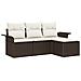 Set Divano da Giardino con cuscino 4 pcs Marrone Poly Rattan - Foto miniatura 1