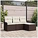 Set Divano da Giardino con cuscino 4 pcs Marrone Poly Rattan - Foto miniatura 2