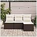 Set Divano da Giardino con cuscino 4 pcs Marrone Poly Rattan - Foto miniatura 3