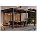 Pergola Bioclimatica Agosta 5x3, Addossata A Parete, Altezza 250cm - Alluminio Grigio - Foto miniatura 7