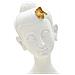 Scultura Testa Buddha Femminile In Resina Bianca Con Dettagli Foglie D'oro - Foto miniatura 2