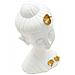 Scultura Testa Buddha Femminile In Resina Bianca Con Dettagli Foglie D'oro - Foto miniatura 5