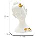Scultura Testa Buddha Femminile In Resina Bianca Con Dettagli Foglie D'oro - Foto miniatura 7