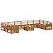 Set divani 11 pcs Naturale Legno di Acacia Massello - Foto miniatura 3