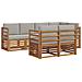Set divani con cuscino 7 pcs Grigio Naturale e Chiaro - Foto miniatura 1