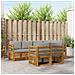 Set divani con cuscino 7 pcs Grigio Naturale e Chiaro - Foto miniatura 2