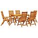 Set da Pranzo per Giardino 7 pcs Marrone - Foto miniatura 1