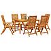 Set da Pranzo per Giardino 7 pcs Marrone - Foto miniatura 2