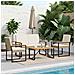 Set Mobili da Esterno 4 pcs Beige e Bianco Crema polyrattan - Foto miniatura 3