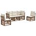Set Divano da Giardino 5 pcs Beige polyrattan - Foto miniatura 1