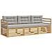 Set di divani da esterno 3 pcs Bianco e Grigio Chiaro - Foto miniatura 1