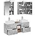 Set di mobili per il bagno 5 pcs Grigio Cemento - Foto miniatura 3