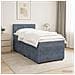 Letto con Box Spring, Materasso e LED Grigio Scuro 90 x 190 cm - Foto miniatura 4