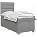 Letto box spring con materasso Grigio Chiaro 90 x 200 cm - Foto miniatura 3