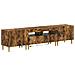 Mobile TV LED a 5 pezzi Rovere Fumo Legno ingegnerizzato - Foto miniatura 1