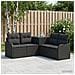 Set di divani 5 pz Nero Rattan sintetico e Acciaio - Foto miniatura 2