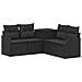 Set di divani 5 pz Nero Rattan sintetico e Acciaio - Foto miniatura 1
