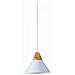 1 Lampadario V-tac Portalampada In Alluminio E Legno Pendente Sospensione E27 Bianco - Foto miniatura 1