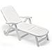 Lettino Pieghevole California Bianco. Schienale Regolabile In 5 Posizioni E Ruote Per Facilitarne Lo Spostamento. Dimensioni : (lxpxh) 80x190x98 Cm. Lettino Chiudibile - 1257 - Foto miniatura 1