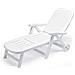 Lettino Pieghevole California Bianco. Schienale Regolabile In 5 Posizioni E Ruote Per Facilitarne Lo Spostamento. Dimensioni : (lxpxh) 80x190x98 Cm. Lettino Chiudibile - 1257 - Foto miniatura 3
