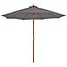 Ombrellone Da Esterni Con Palo In Legno 300 Cm Antracite - Foto miniatura 1
