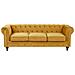 Set Da Salotto A 4 Posti In Velluto Giallo Chesterfield - Foto miniatura 11